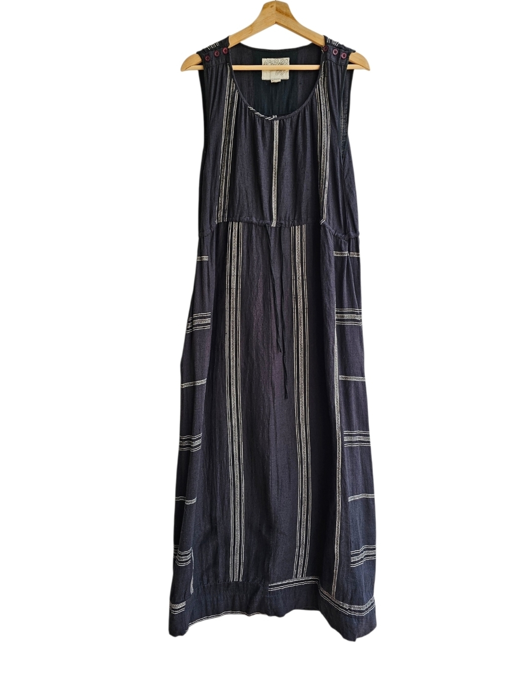 Ace & Jig Celia Maxi Dress Narnia Woven Cotton Charcol Semisheer Small 54" Long